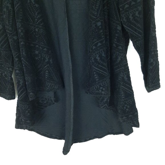 Torrid Black Flocked Jersey Hilo Velour Cardigan - Picture 5 of 9